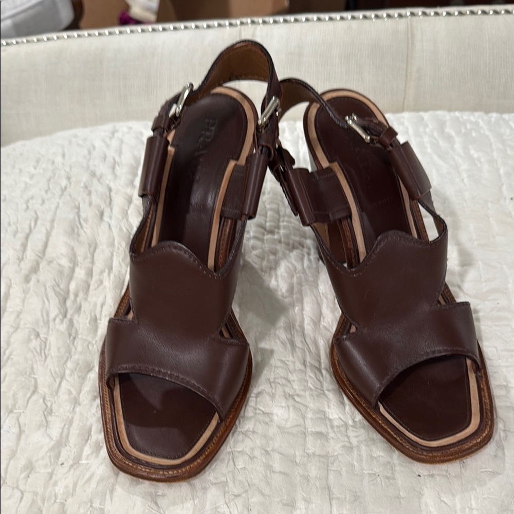 Prada Brown Leather Sandals